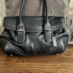 Coach Black Leather Hampton Soho 9636 Bag